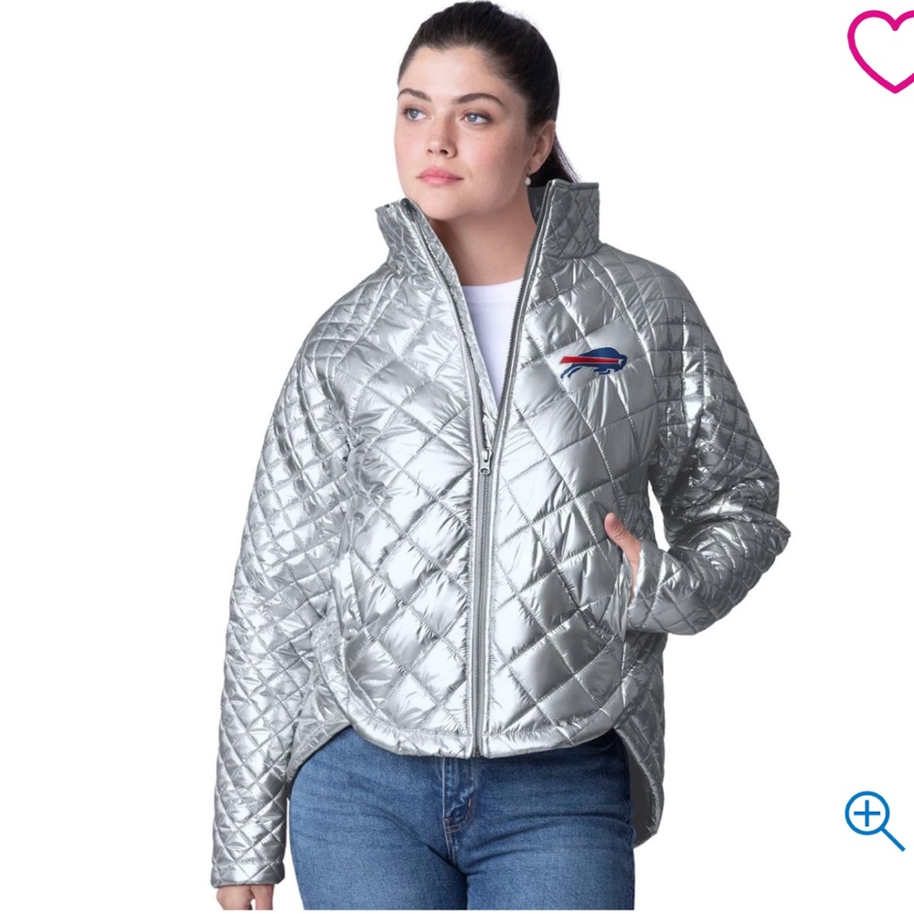 Gill NFL Buffalo Bills Women's Silver Quilted Puffer Jacket